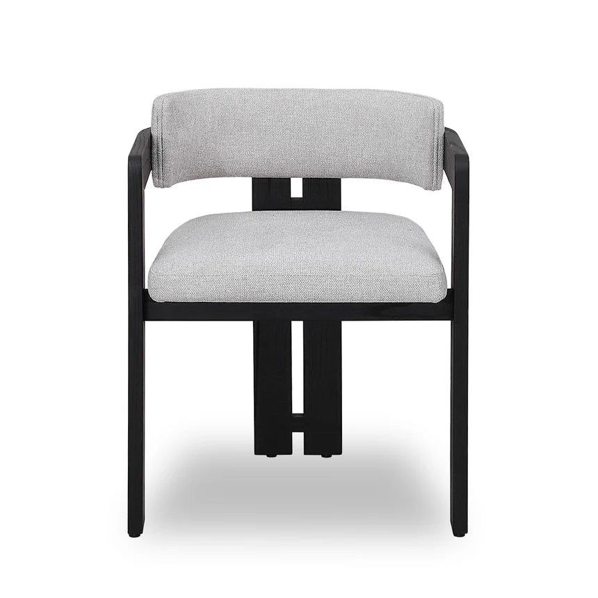 Sleek Black Dining Chair Set of 2 - Stone Beige