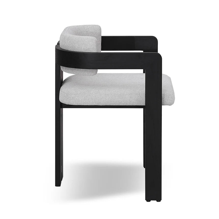 Sleek Black Dining Chair Set of 2 - Stone Beige