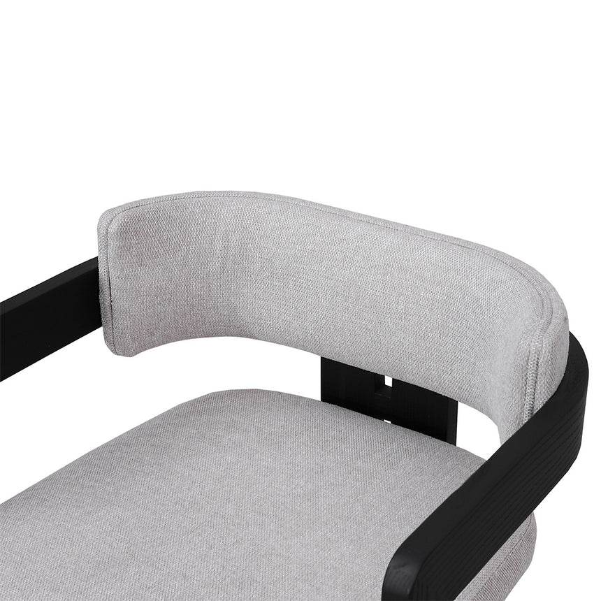 Sleek Black Dining Chair Set of 2 - Stone Beige
