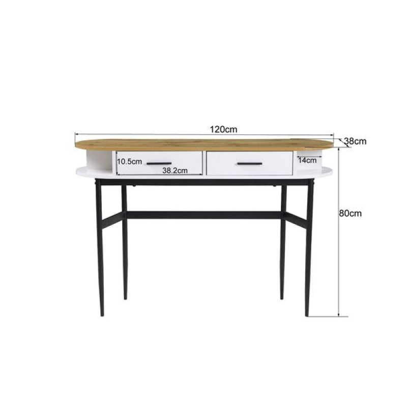White & Natural Cozy Feel Console Table