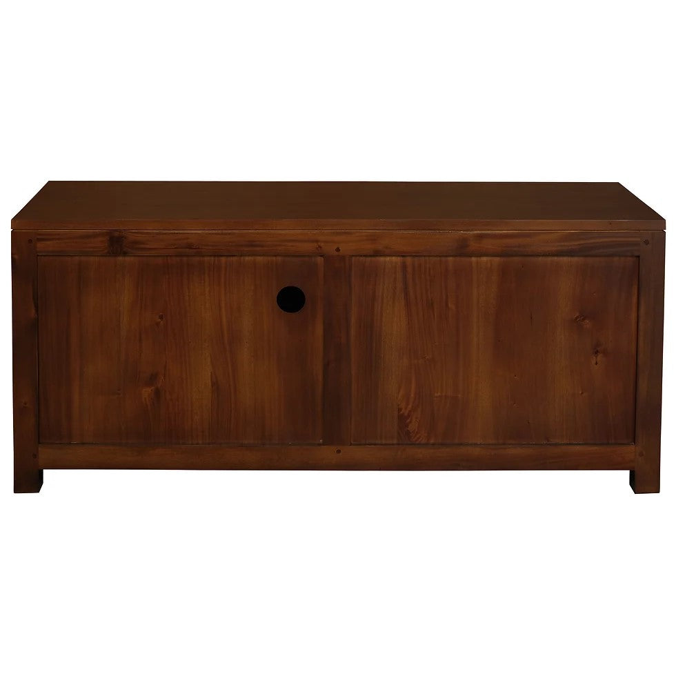 Sleek Simplicity 2 Drawer Low Entertainment Unit - Brown