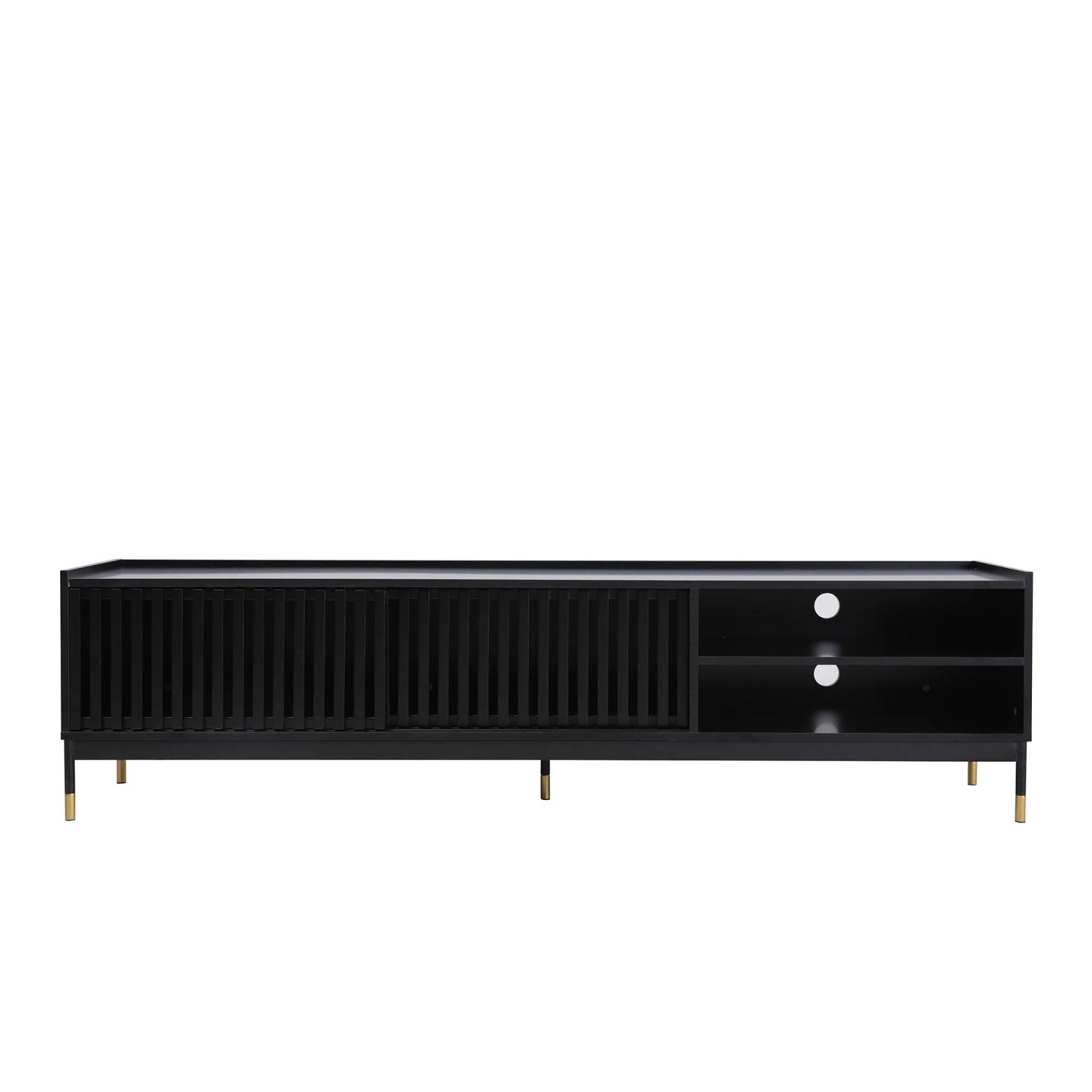 Matte Black Engineered Wooden TV Unit