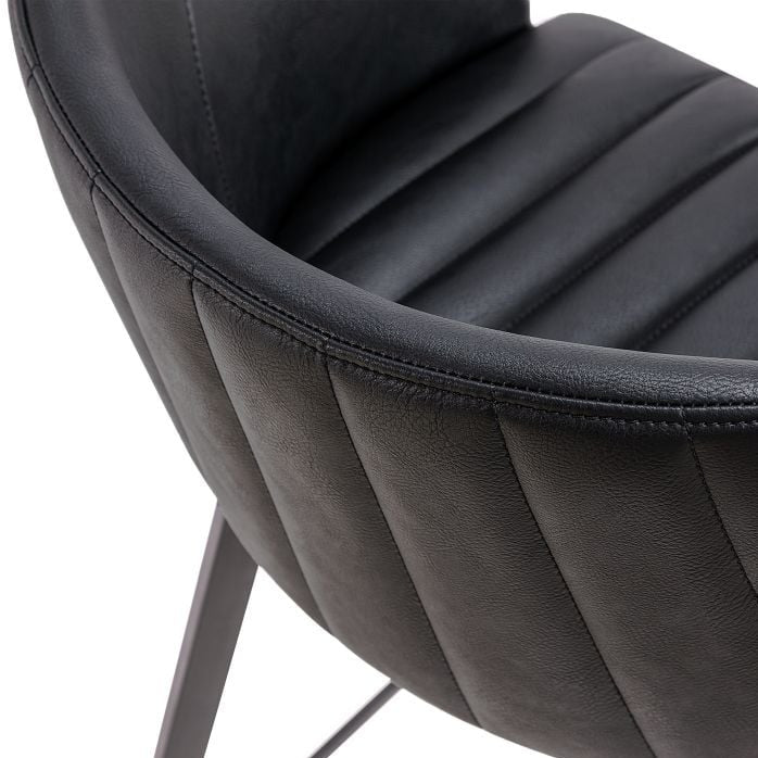 Sleek Vintage Black Fabric High Stool (Available in 2 Sizes)