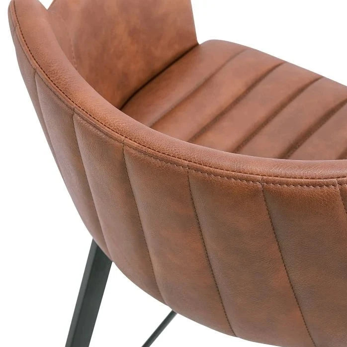 Sleek Vintage Brown Fabric High Stool (Available in 2 Sizes)