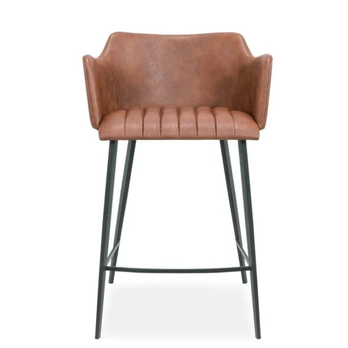 Sleek Vintage Brown Fabric High Stool (Available in 2 Sizes)