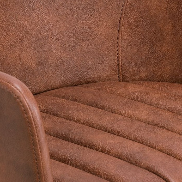 Sleek Vintage Brown Fabric High Stool (Available in 2 Sizes)