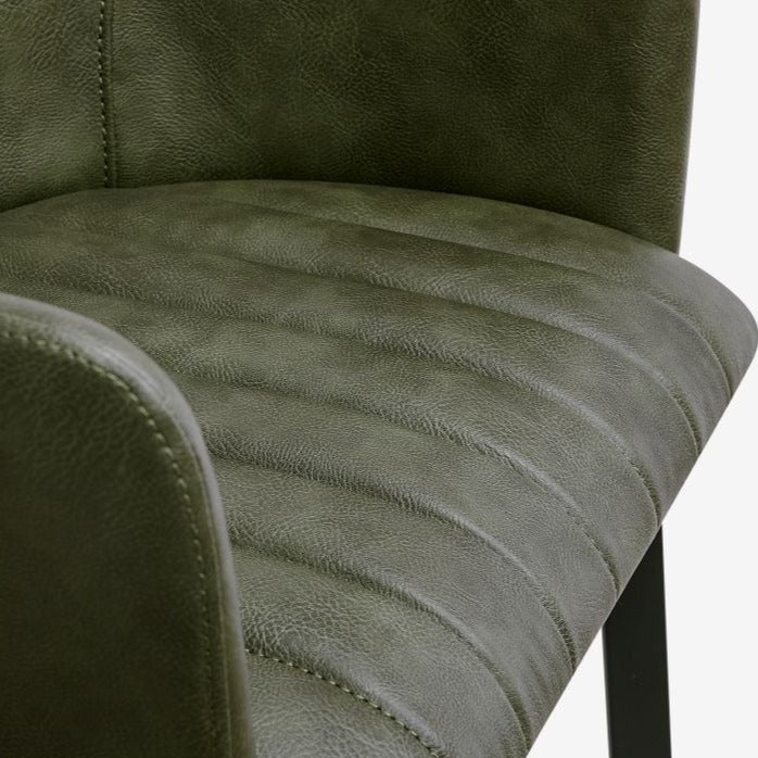 Sleek Vintage Green Fabric High Stool (Available in 2 Sizes)
