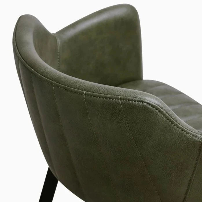 Sleek Vintage Green Fabric High Stool (Available in 2 Sizes)