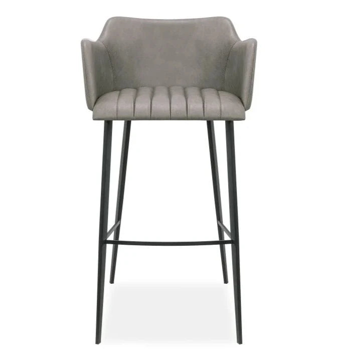 Sleek Vintage Grey Fabric High Stool (Available in 2 Sizes)