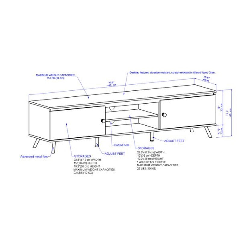 Sleek and Long 1.8m TV Unit for Modern Living