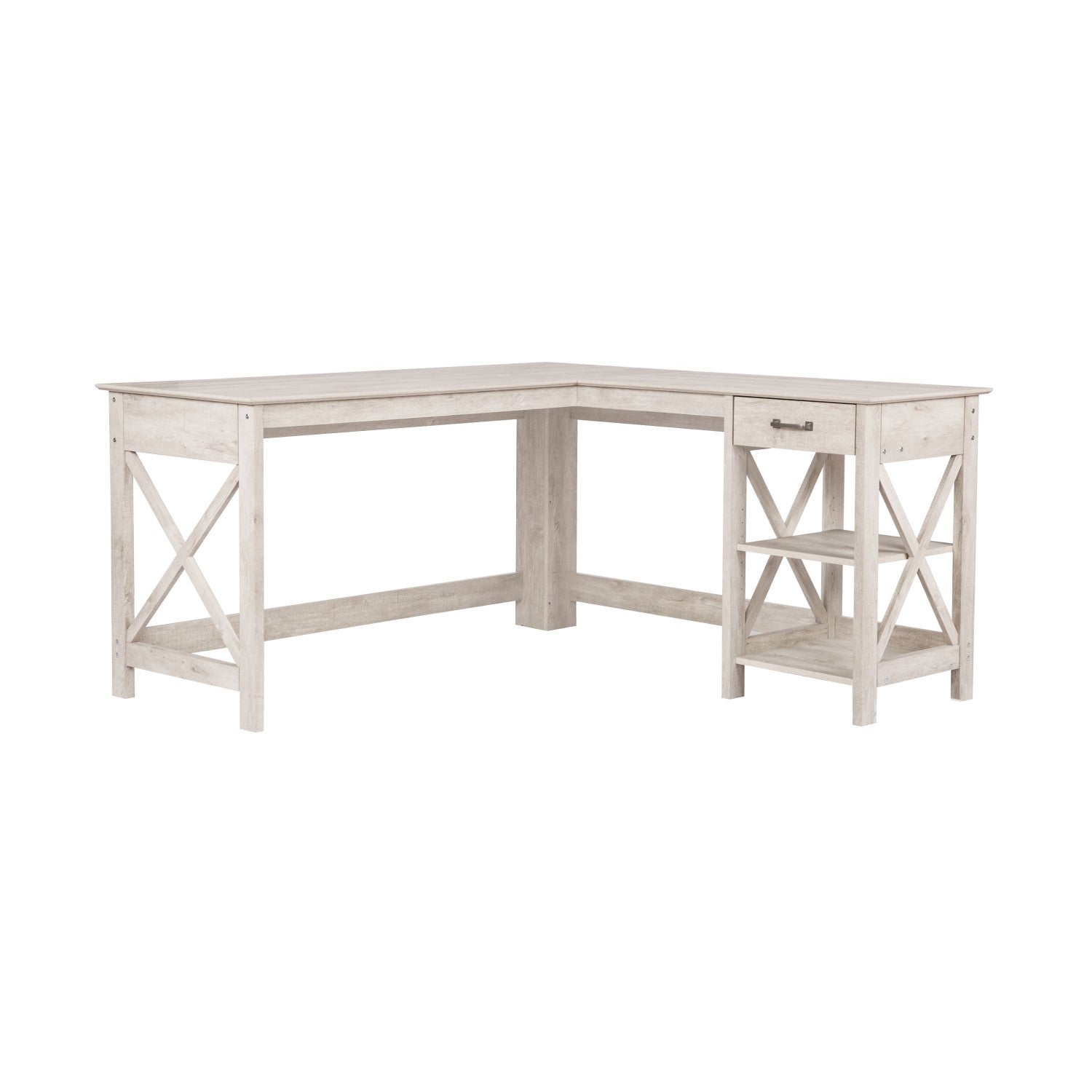 Sleek and Smart Washed Grey L-Desk