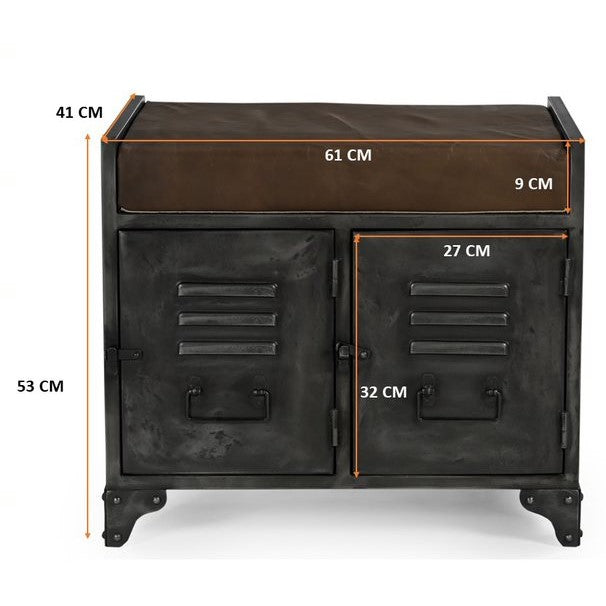 Small Hand-Made Locker Bench with Premium Leather