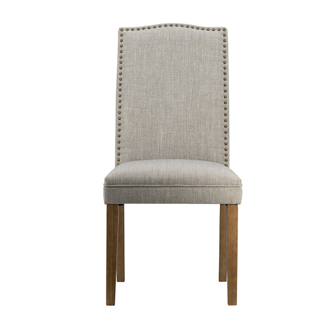 Smokey Grey Buttoned Back Armless Dining Chairs - Set of 2