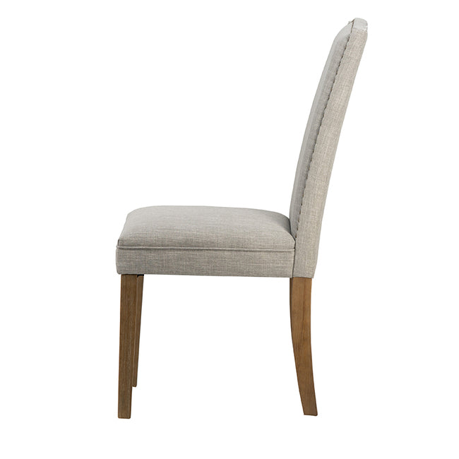 Smokey Grey Buttoned Back Armless Dining Chairs - Set of 2