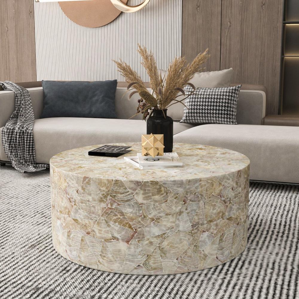 Snowden Handcrafted Pearl Inlay Coffee Table