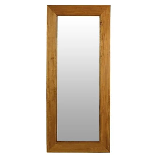 Solid Mahogany Wooden Standing Mirror 65 x 150 cm - Light Brown