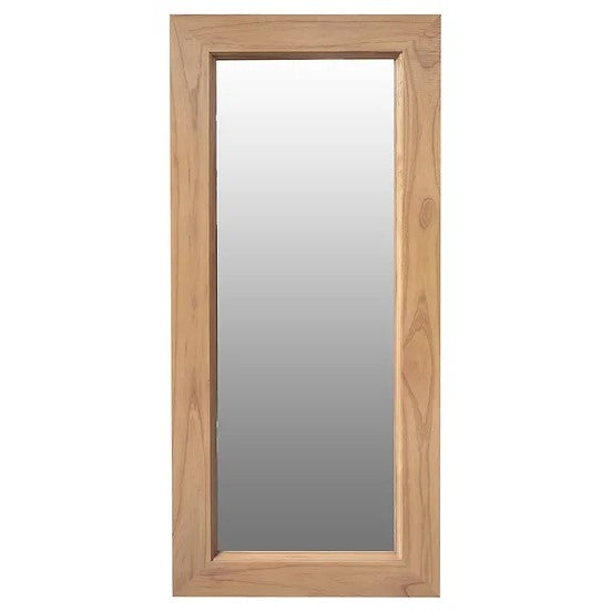 Solid Mindi Timber Rectangular Mirror with Stand 65 x 150cms