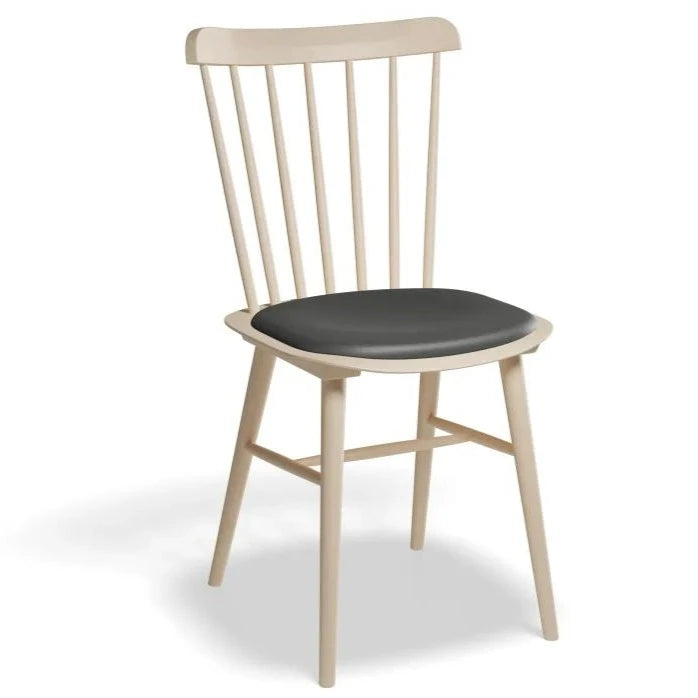 Solid Pine Natural Black Pad Dining Chair