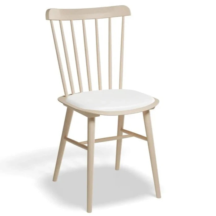 Solid Pine Natural White Pad Dining Chair