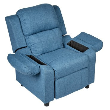 Solid Wooden Erika Blue Adult Recliner Sofa