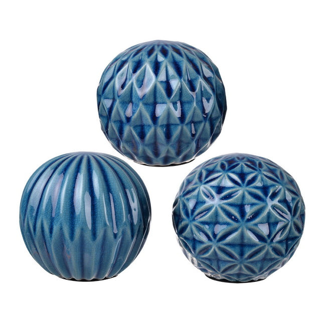 Sophisticated Style Blue Marbleized Balls - Set of 3