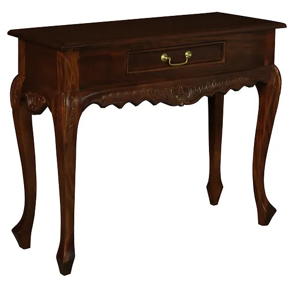 Sophisticated Style Carved 1 Drawer Sofa Table - Brown