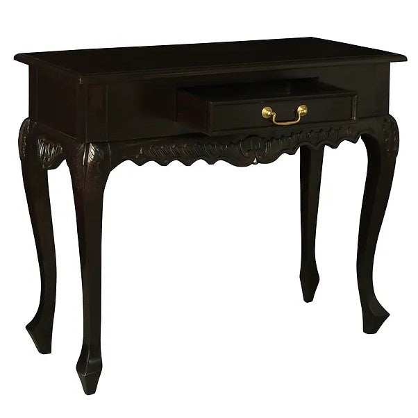 Sophisticated Style Carved 1 Drawer Sofa Table - Dark Brown