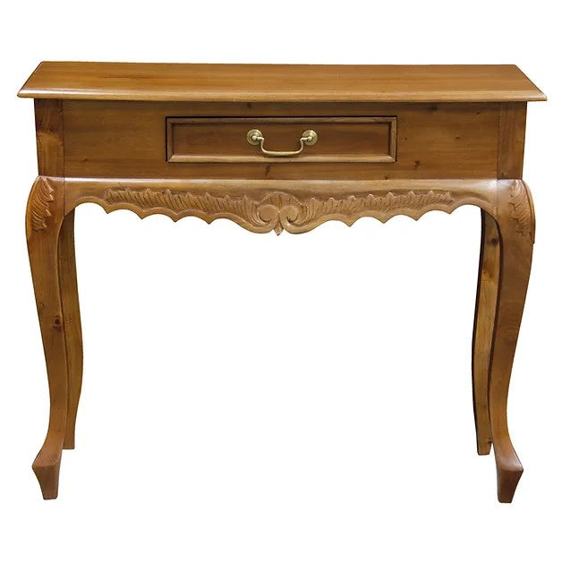 Sophisticated Style Carved 1 Drawer Sofa Table - Light Brown
