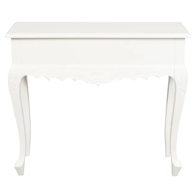 Sophisticated Style Carved 1 Drawer Sofa Table - White