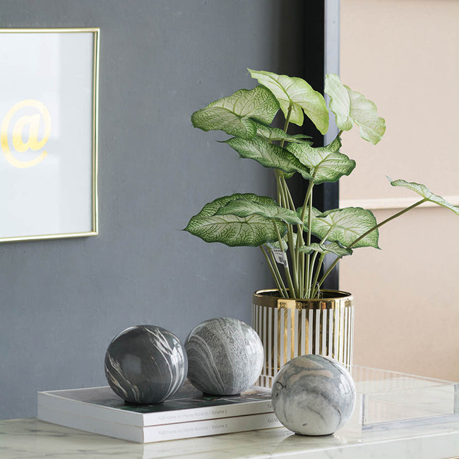 Sophisticated Style Grey Marbleized Balls - Set of 3