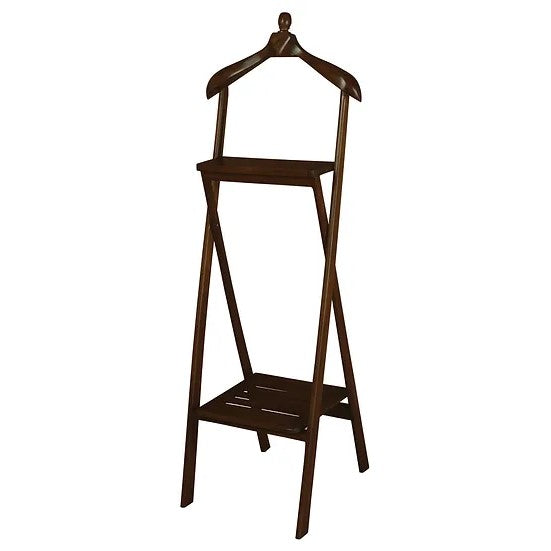 Space - Saving Compact Folded Valet Rack - Brown