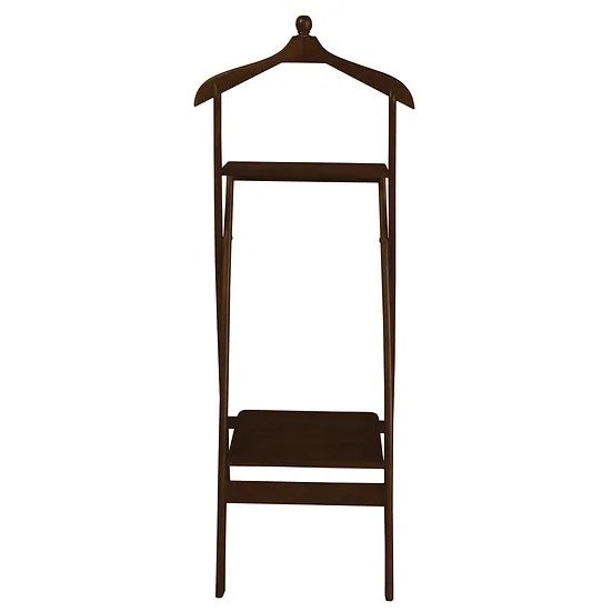 Space - Saving Compact Folded Valet Rack - Brown