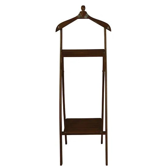 Space - Saving Compact Folded Valet Rack - Brown