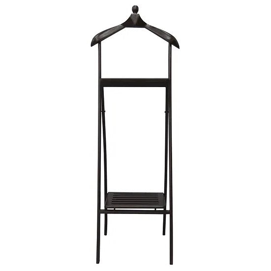 Space - Saving Compact Folded Valet Rack - Dark Brown