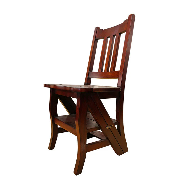 Convertible Library Chair & Step Ladder - Walnut