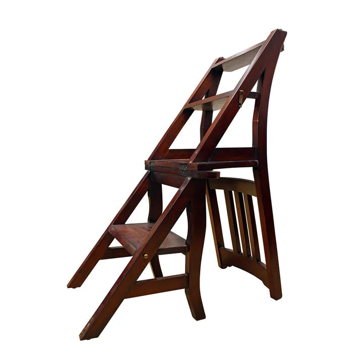 Convertible Library Chair & Step Ladder - Walnut