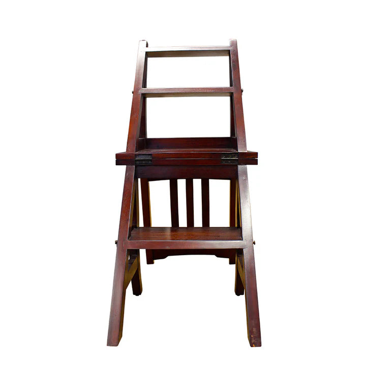 Convertible Library Chair & Step Ladder - Walnut