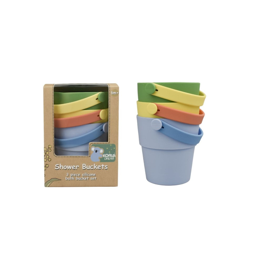 Splash & Play Green Silicone Shower Bucket - Set of 3
