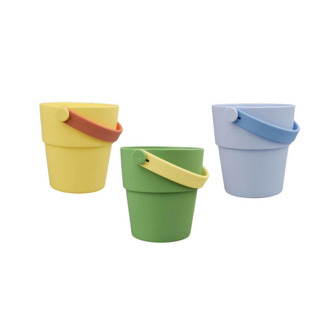Splash & Play Green Silicone Shower Bucket - Set of 3
