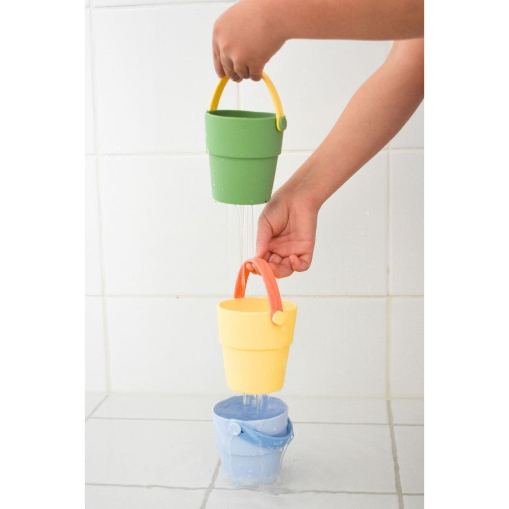 Splash & Play Green Silicone Shower Bucket - Set of 3