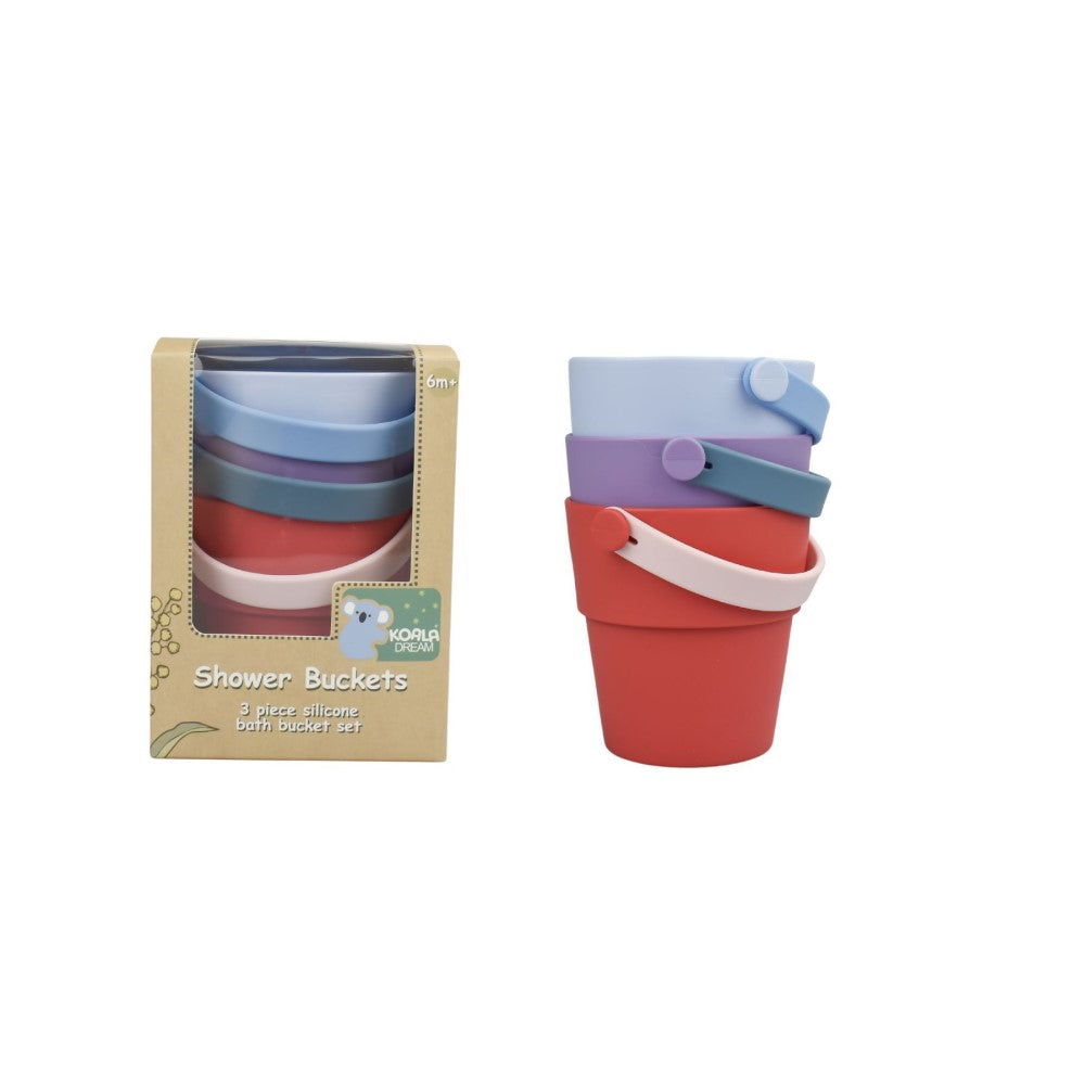 Splash & Play Purple Silicone Shower Bucket - Set of 3