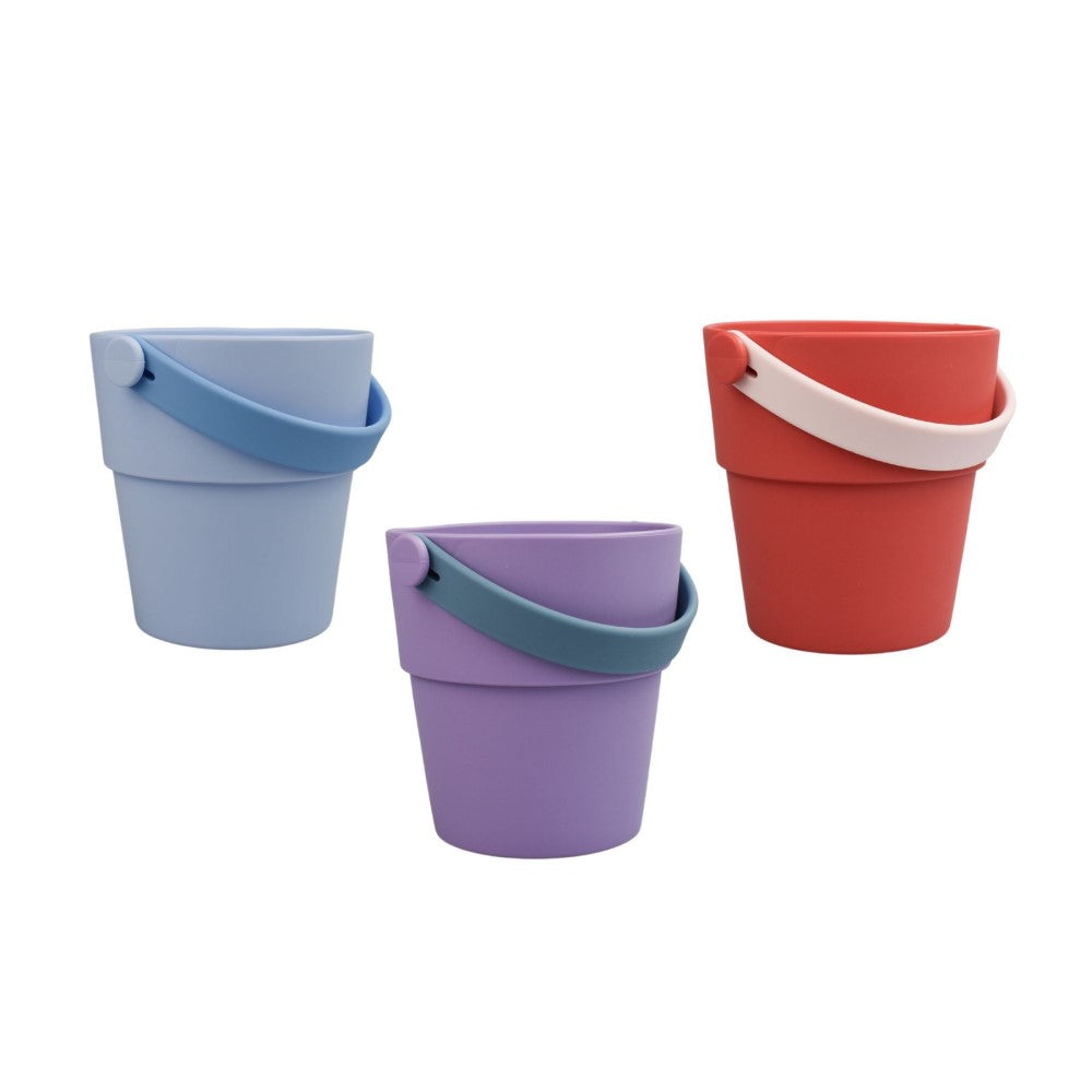 Splash & Play Purple Silicone Shower Bucket - Set of 3