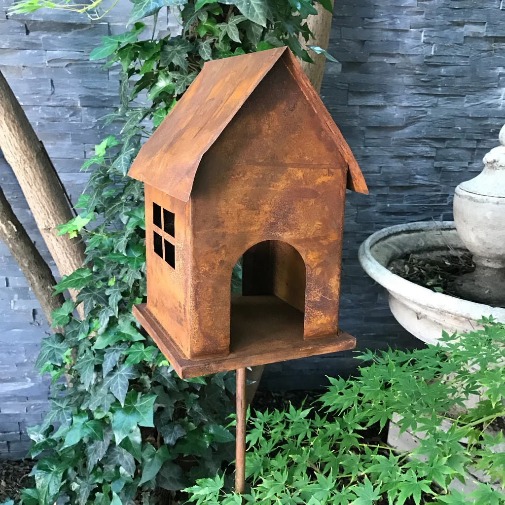 Standing Metal Bird House - Large