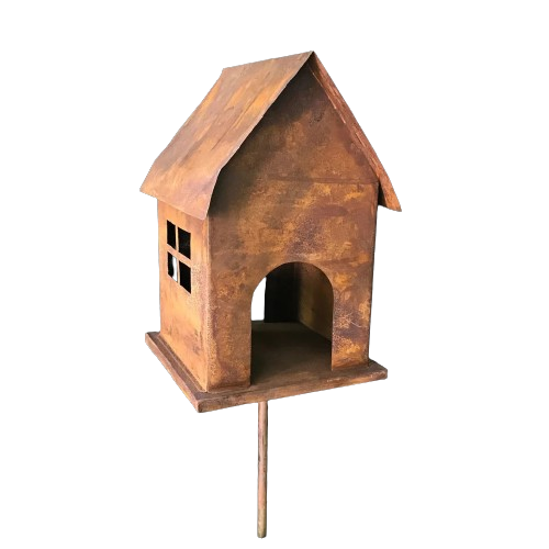 Standing Metal Bird House - Large