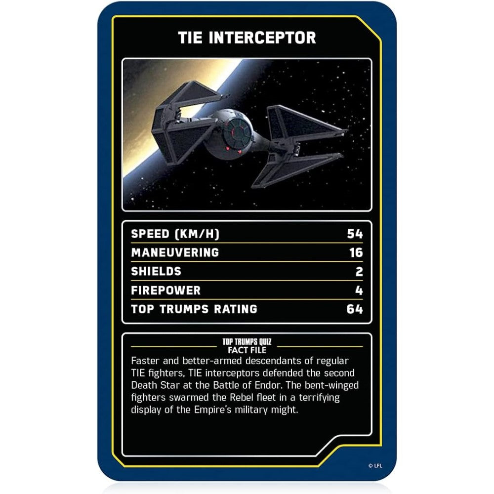 Top Trumps Card Game: Star Wars: Starships Card Game