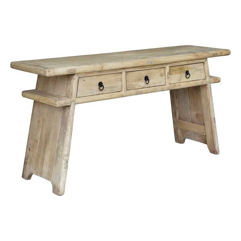 Streamlined Recycled Elm Wood Console Table