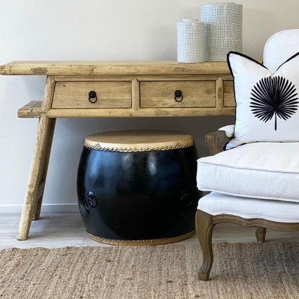 Streamlined Recycled Elm Wood Console Table