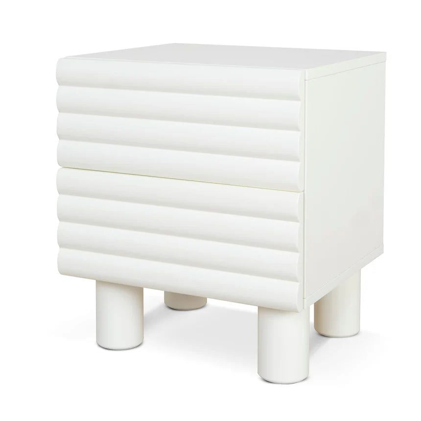 Streamlined & Functional Luna White Bedside Table