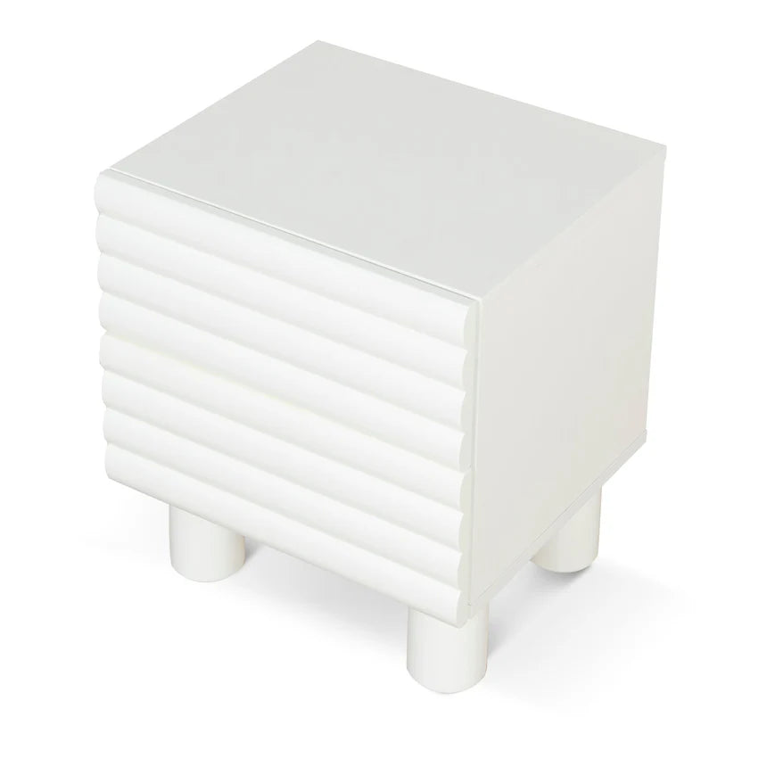 Streamlined & Functional Luna White Bedside Table