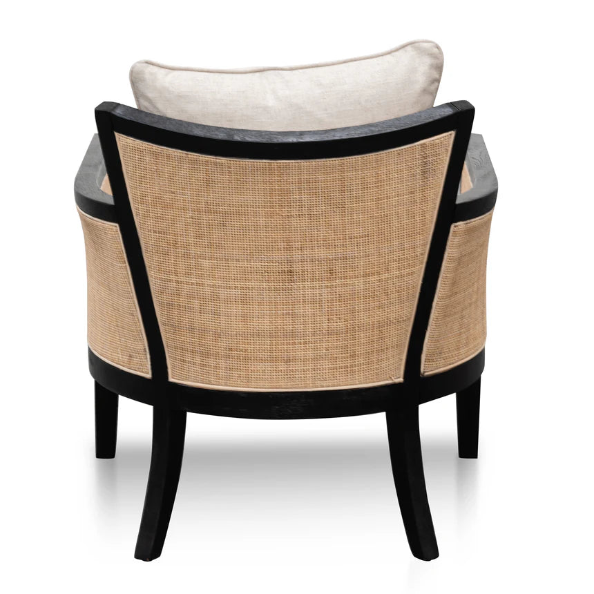 Striking Contrast Rattan Armchair - Black and Sand White